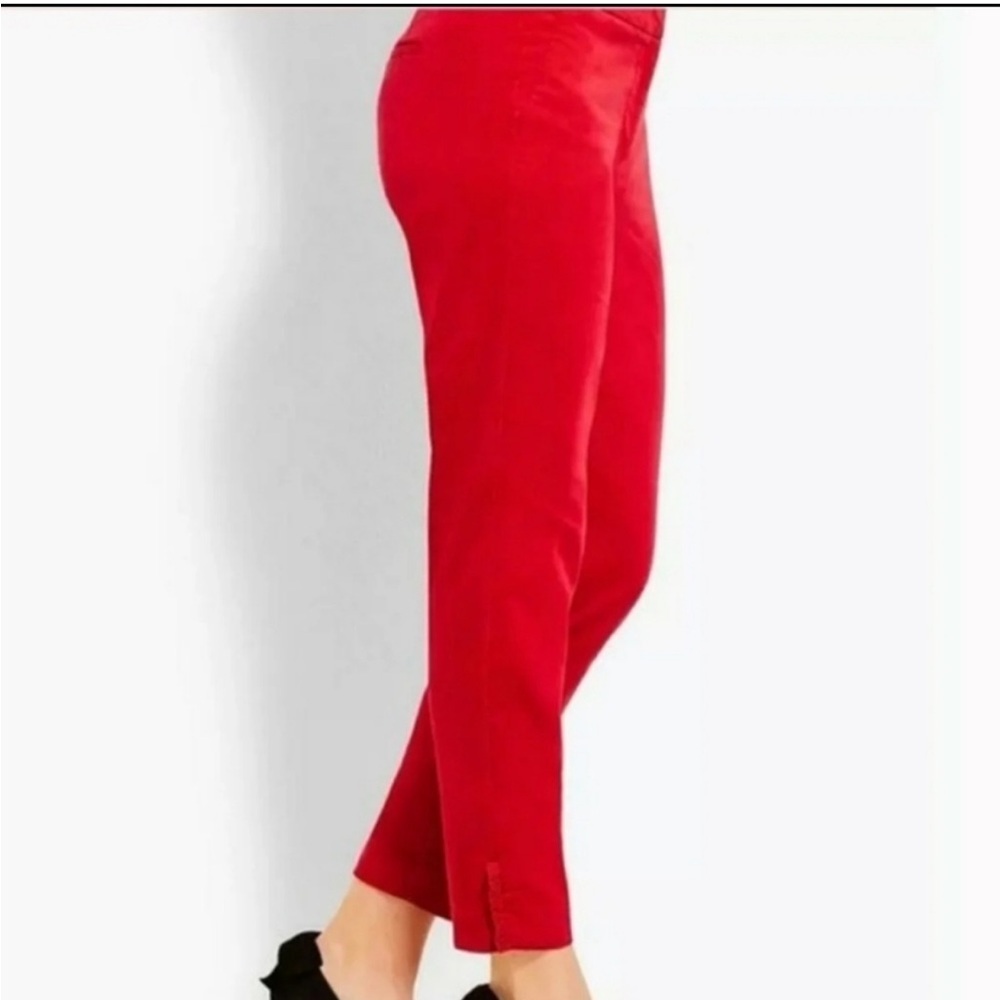 NEW Talbots RSVP Red Velvet Pull-On Straight Leg Pants Holiday Outfit Size 22W - Picture 2 of 6